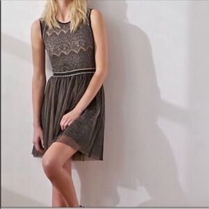 Anthropologie Dulcie Dress Knit Sweater‎ Tulle Lace Layered Boho